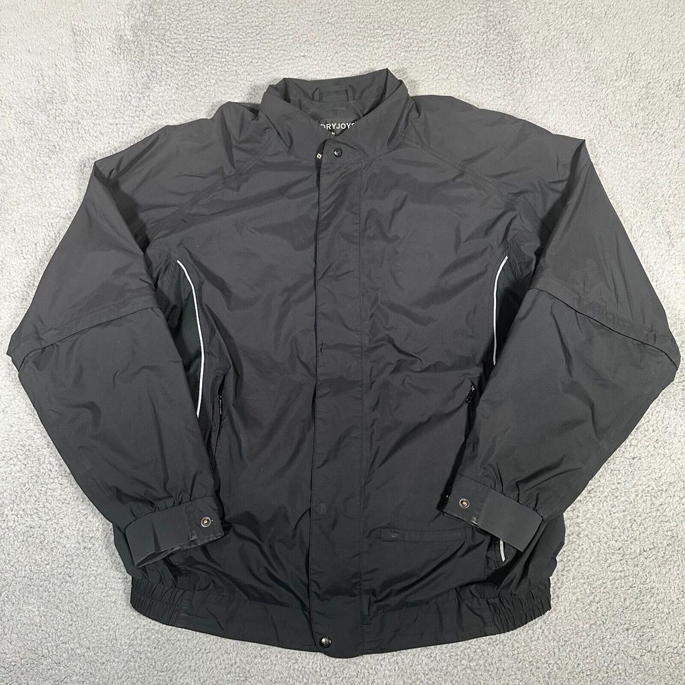 Footjoy Dryjoys Jacket Mens Size XL‎ Black Full Zip Golf Convertible Windbreaker